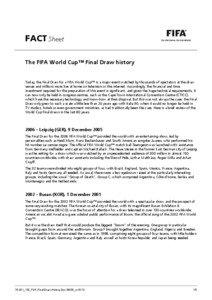 FACT Sheet The FIFA World Cup™ Final Draw history