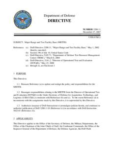 Department of Defense  DIRECTIVE NUMBER[removed]December 27, 2007 USD(AT&L)
