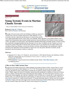 PSRD: Young Tectonic Events in Martian Chaotic Terrain