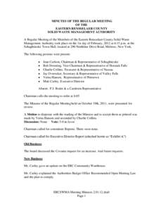 Melrose /  New York / Adjournment / Schaghticoke / Minutes / Motion / Second / Meeting / Covanta Energy Corporation / Geography of New York / Parliamentary procedure / Principles / Rensselaer County /  New York