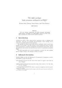 The calc package Infix notation arithmetic in LATEX∗ Kresten Krab Thorup, Frank Jensen (and Chris Rowley[removed]Abstract