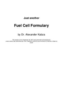 Thermochemistry / Fuels / Heat of combustion / Fuel cell / Hydrogen / Stoichiometry / Chemistry / Chemical engineering / Thermodynamics