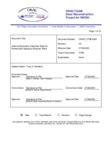 ORAU TEAM Dose Reconstruction Project for NIOSH Oak Ridge Associated Universities I Dade Moeller & Associates I MJW Corporation Page 1 of 16