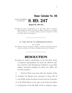 IV  House Calendar No. 46 108TH CONGRESS 1ST SESSION