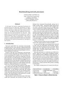 Benchmarking network processors Andreas Ehliar and Dake Liu Dept. of Electrical Engineering