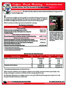 Coffee Break Training - Fire Protection Series - Standpipe Systems: Steel Pipe Standards for Standpipe Systems