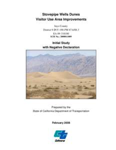 Stovepipe Wells Dunes Visitor Use Area Improvements Inyo County District 9-INY-190-PM[removed]EA[removed]SCH No.: [removed]