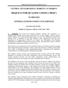 Proposal / Central Texas Regional Mobility Authority / New York state public-benefit corporations / Capital Area Metropolitan Planning Organization / Regional Mobility Authority / Transportation in Texas / Texas / Business