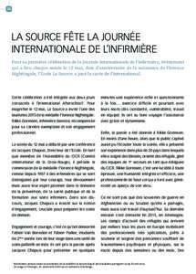 24  LA SOURCE FÊTE LA JOURNÉE INTERNATIONALE DE L’INFIRMIÈRE Pour sa première célébration de la Journée internationale de l’infirmière, évènement qui a lieu chaque année le 12 mai, date d’anniversaire de