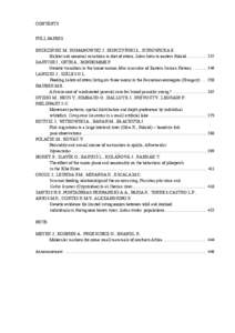 CONTENTS FULL PAPERS BRZEZIŃSKI M., ROMANOWSKI J., KOPCZYŃSKI Ł., KUROWICKA E. Habitat and seasonal variations in diet of otters, Lutra lutra in eastern Poland ................. DARVISH J., ORTH A., BONHOMME F.