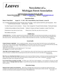 Leaves  Newsletter of the Michigan Forest Association[removed]South Clinton Trail, Eaton Rapids, MI 48827