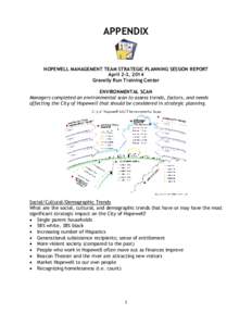 APPENDIX  HOPEWELL MANAGEMENT TEAM STRATEGIC PLANNING SESSION REPORT April 2-3, 2014 Gravelly Run Training Center ENVIRONMENTAL SCAN