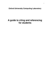 A guide to citing and referencing for Business School students