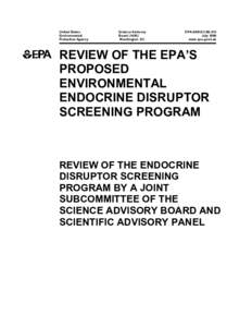 Review of the Endocrine Disruptor Screening Program by a Joint Subcommittee of the Science Advisory Board and Scientific Advisory Panel