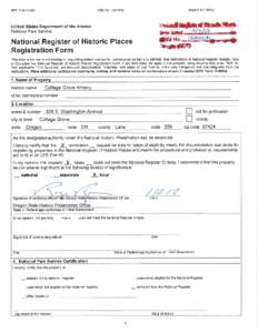 United States Department of the Interior National Park Service / National Register of Historic Places Registration Form NPS Form[removed]