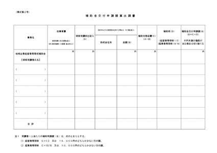 （様式第２号）  補 助 金 交 付 申 請 額 算 出 調 書 （旭川市以外の研修助成を受ける場合は，その額を記入）