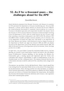 10. As if for a thousand years — the challenges ahead for the APS1 David Borthwick