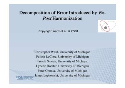 Decomposition of Error Introduced by Ex-Post Harmonization