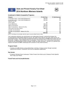 Information last updated: :51 PM Report prepared: :25 PM State and Private Forestry Fact SheetNorthern Mariana Islands