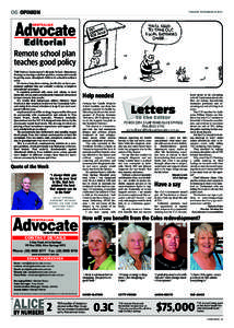 06 OPINION  TUESDAY NOVEMBER[removed]Remote school plan teaches good policy