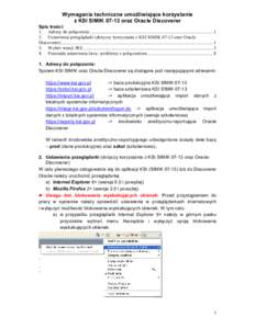 Microsoft Word - Wymagania_techniczne_KSI_Oracle_Discoverer_12_2012.doc