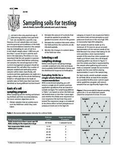 Land use / Agriculture / Soil test / Soil / Water pollution / Fertilizers / Nutrient management / Sampling / Fertility / Soil science / Agricultural soil science / Land management