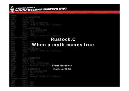 Microsoft PowerPoint - Rustock.C - When a myth comes true.ppt