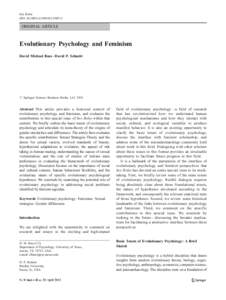Sex Roles DOIs11199ORIGINAL ARTICLE  Evolutionary Psychology and Feminism