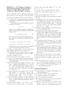 ERRATA • Z.P. Baˇ zant, Scaling of Structural Strength, Hermes-Penton Science, London 2002; and second revised ed., Elsevier 2005—in press