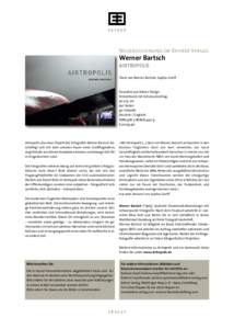 Neuerscheinung Im Kehrer Verlag  Werner Bartsch AIRTROPOLIS Texte von Werner Bartsch, Sophia Greiff