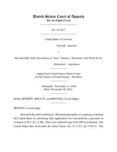 United States Court of Appeals For the Eighth Circuit ___________________________ No[removed]___________________________ United States of America