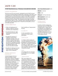 Federal Emergency Management Agency / Nuclear physics / Public safety / Physics / Operations Plus WMD / Radioactivity / Radiobiology / Ionizing radiation