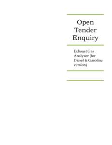 Open Tender Enquiry Exhaust Gas Analyzer (for Diesel & Gasoline