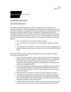 Education policy / No Child Left Behind Act / Standards-based education / Education / B.C. Council for Families / Northeastern York School District / Susquehanna Valley / Pennsylvania / 107th United States Congress