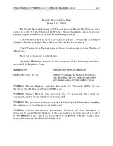 PROCEEDINGS OF THE TIOGA COUNTY LEGISLATURE[removed]Fourth Special Meeting March 21, 2013