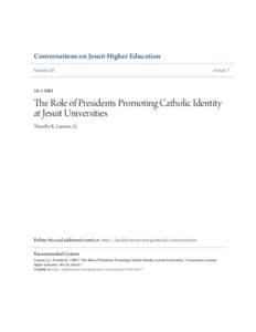 Conversations on Jesuit Higher Education Volume 20 Article[removed]