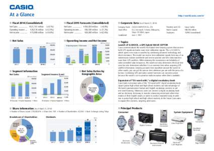 At a Glance  http://world.casio.com/ir/ ■ Fiscal[removed]Consolidated)