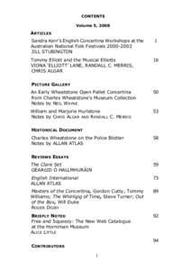 PICA Vol.5 Page  CONTENTS Volume 5, 2008  ARTICLES