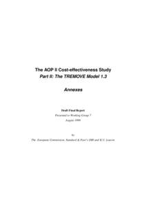 The AOP II Cost-effectiveness Study Part II: The TREMOVE Model 1.3 Annexes Draft Final Report Presented to Working Group 7