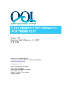 DATA PRODUCT SPECIFICATION FOR TREND TEST Version 1-01 Document Control Number05-23