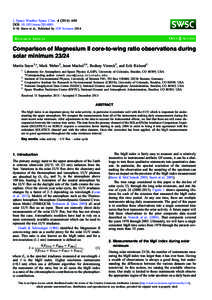 J. Space Weather Space ClimA04 DOI: swsc Ó M. Snow et al., Published by EDP Sciences 2014 OPEN
