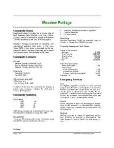 Meadow Portage Community Status Meadow Portage is located on a narrow strip of