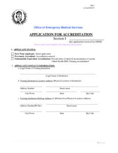 700-1 revised[removed]Office of Emergency Medical Services  APPLICATION FOR ACCREDITATION
