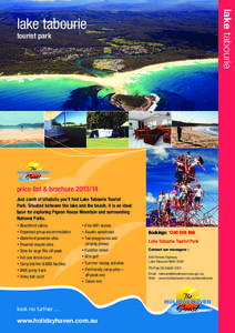 lake tabourie  lake tabourie tourist park  price list & brochure[removed]