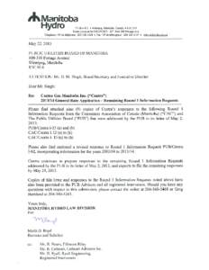 Centra to PUB re Remaining Round 1 IRs (scope) (May 22, 2013)
