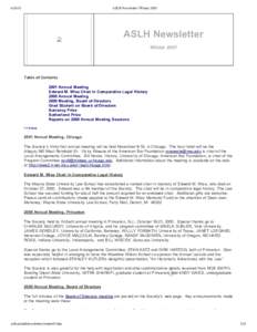[removed]ASLH Newsletter | Winter 2001 ASLH Newsletter Winter 2001