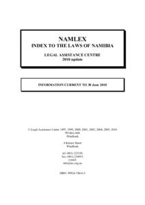 Index to the Laws of Namibia