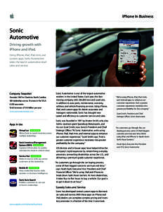 iPhone in Business  Sonic Automotive Driving growth with iPhone and iPad.