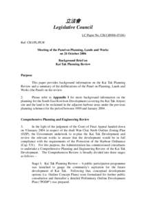 立法會 Legislative Council LC Paper No. CB[removed]Ref: CB1/PL/PLW Meeting of the Panel on Planning, Lands and Works on 24 October 2006