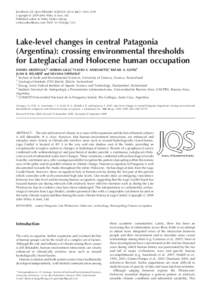 Lakelevel changes in central Patagonia (Argentina): crossing environmental thresholds for Lateglacial and Holocene human occupation